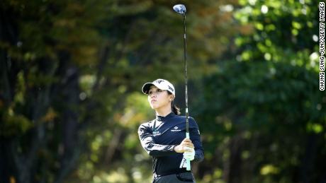 Ko hits the fifth hole in the final round of the BMW Ladies Championship.