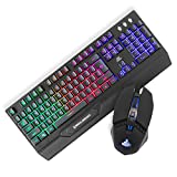 Ant Esports KM500W Gaming Backlit Keyboard and Mouse Combo, LED Wired Gaming Keyboard, Ergonomic & Wrist Rest Keyboard, Programmable Gaming Mouse for PC/Laptop/Mac - World of Warships Edition