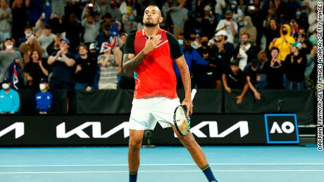 Nick Kyrgios performed the "siu" party after winning his match in the opening round.