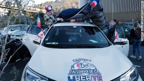 Paris and Brussels ban protests over the French "freedom convoy"