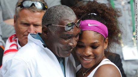 Serena Williams hugs her father, Richard, after winning Wimbledon in 2012.