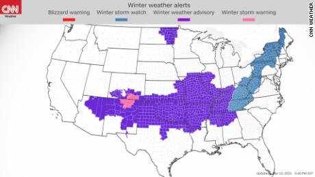 Powerful storm that brings snow to central US is