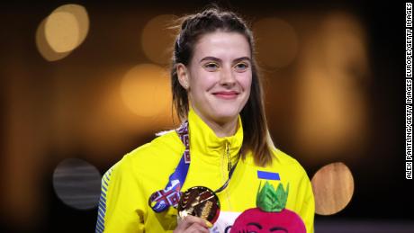 Ukrainian high jumper Yaroslava Mahuchikh wins gold after she had to leave her home 