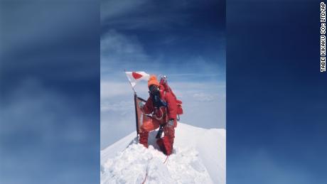 Mountaineer Junko Tabei becomes the first woman to reach the top of Mount Everest on May 16, 1975. (Photo by Tabei Kikaku Co.; Ltd/AP)