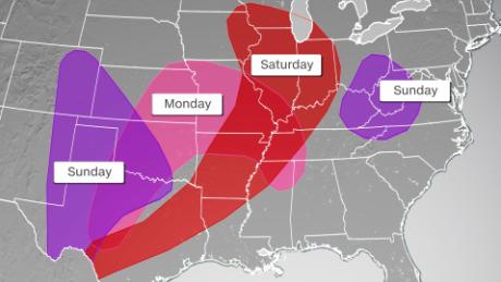 More than 40 million people are seriously threatened by storm this weekend