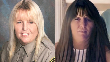 A photo display from the US Marshals Service showed what Vicky White might look like with darker hair.
