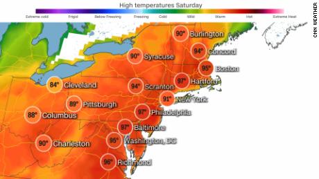 Northeastern heat wave continues on Sunday