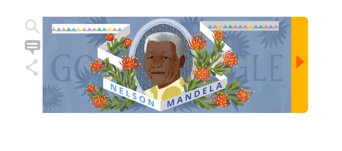 In 2014, Google celebrated Nelson Mandela's 96th birthday. (Image: Google.com)