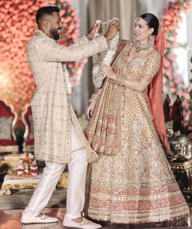 Nataša Stanković and Hardik Pandya got remarried in Udaipur and their wedding outfits are as stylish as you can imagine