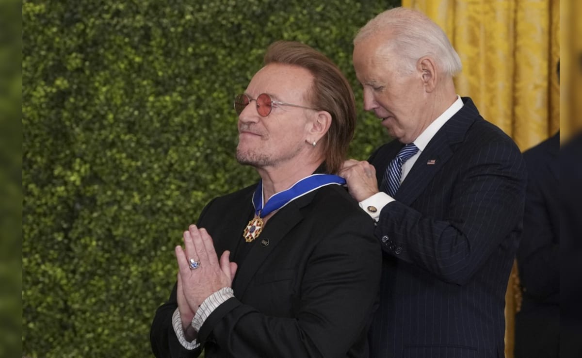 Irish singer-songwriter and activist Bono receives Medal of Freedom