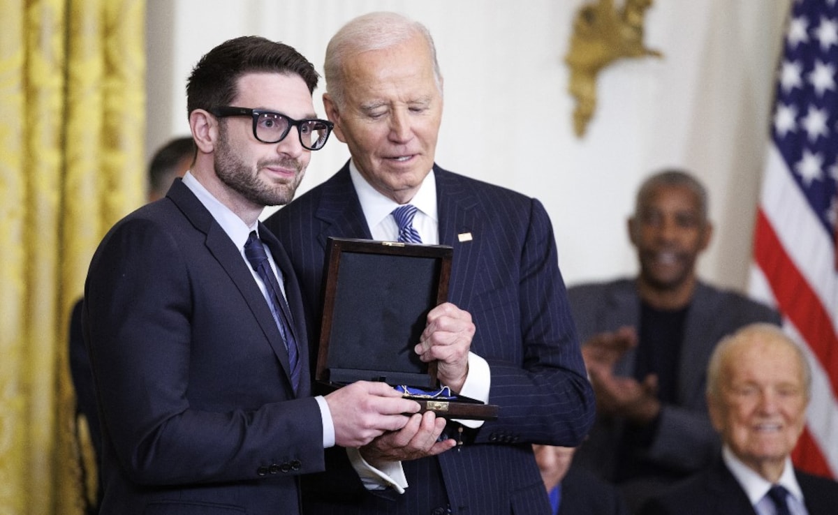 Alex Soros accepted the award on behalf of his father George Soros